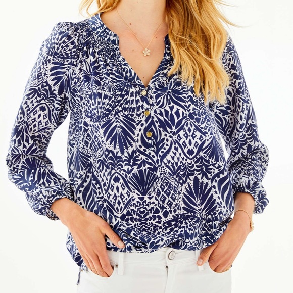 Lilly Pulitzer Tops - Lilly Pulitzer NWT Elsa Silk by Land or by Sea Top